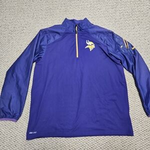 Nike Dry-Fit Men's Minnesota Vikings Purple 1/4 Zip Pullover Jacket - Size XL